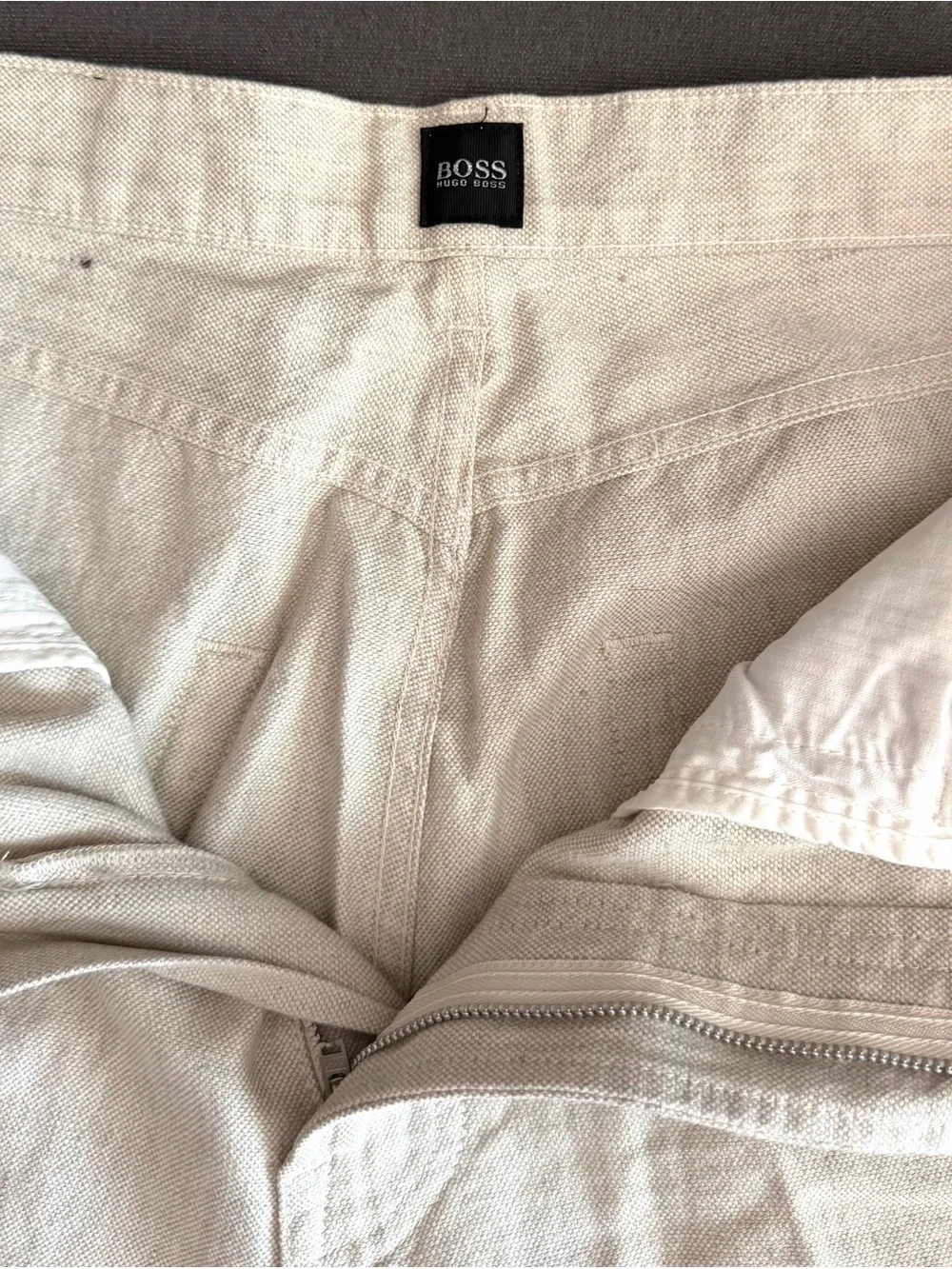 Hugo BOSS Men’s Cream Linen Cotton Vintage 90’s Pants Arkansas